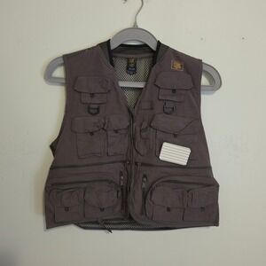 SJK Slumberjack Leader 27 Pocket Fly Fishing Vest Mens Large Olive Mesh Back